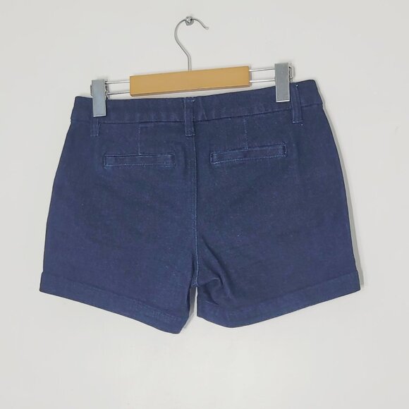 Tommy Women's Blue Cotton Blend Pockets Denim Flat Front Chino Short Size 0 - Picture 2 of 12
